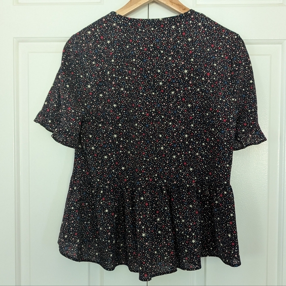 Madewell "Studio Ruffle Hem Top in Starry Night" - Picture 9 of 11